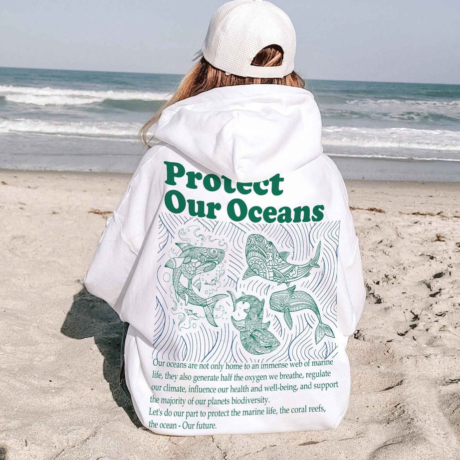Protect Our Oceans Hoodie, Shark Sweatshirt, Save the Ocean, Respect the Locals, Marine Biologist, Shark Sweater, Shark Gift, Shark