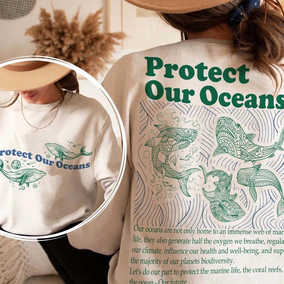 Protect Our Oceans Hoodie, Shark Sweatshirt, Save the Ocean, Respect the Locals, Marine Biologist, Shark Sweater, Shark Gift, Shark