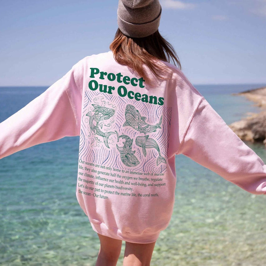 Protect Our Oceans Hoodie, Shark Sweatshirt, Save the Ocean, Respect the Locals, Marine Biologist, Shark Sweater, Shark Gift, Shark