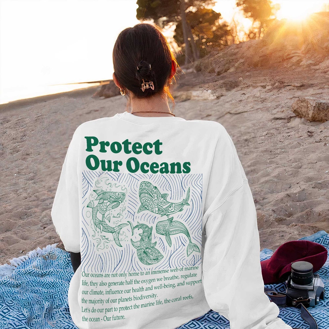Protect Our Oceans Hoodie, Shark Sweatshirt, Save the Ocean, Respect the Locals, Marine Biologist, Shark Sweater, Shark Gift, Shark