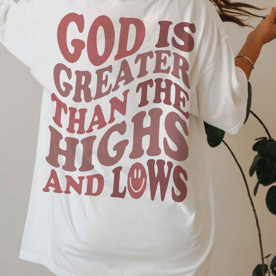 God is Greater Than the Highs and Lows Hoodie, Trendy Christian Sweatshirt, Women's Religious Shirt, Bible Verse Shirt, Christian Gift