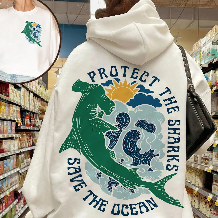 Protect The Sharks shirt, Shark Hoodie, Shark Sweatshirt, Vsco Hoodie, Surfing Hoodie, Respect The Locals Hoodie, Shark Lover Gift