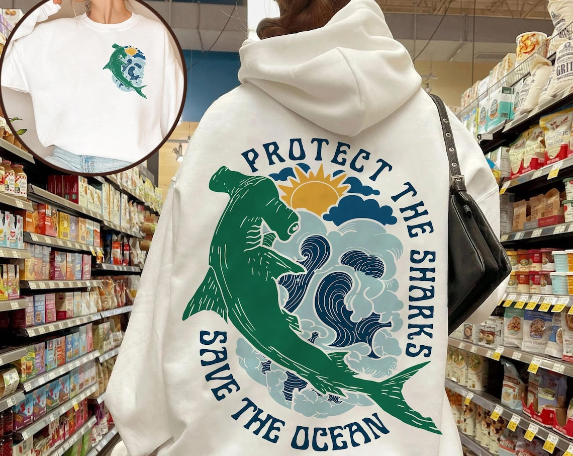 Protect The Sharks shirt, Shark Hoodie, Shark Sweatshirt, Vsco Hoodie, Surfing Hoodie, Respect The Locals Hoodie, Shark Lover Gift