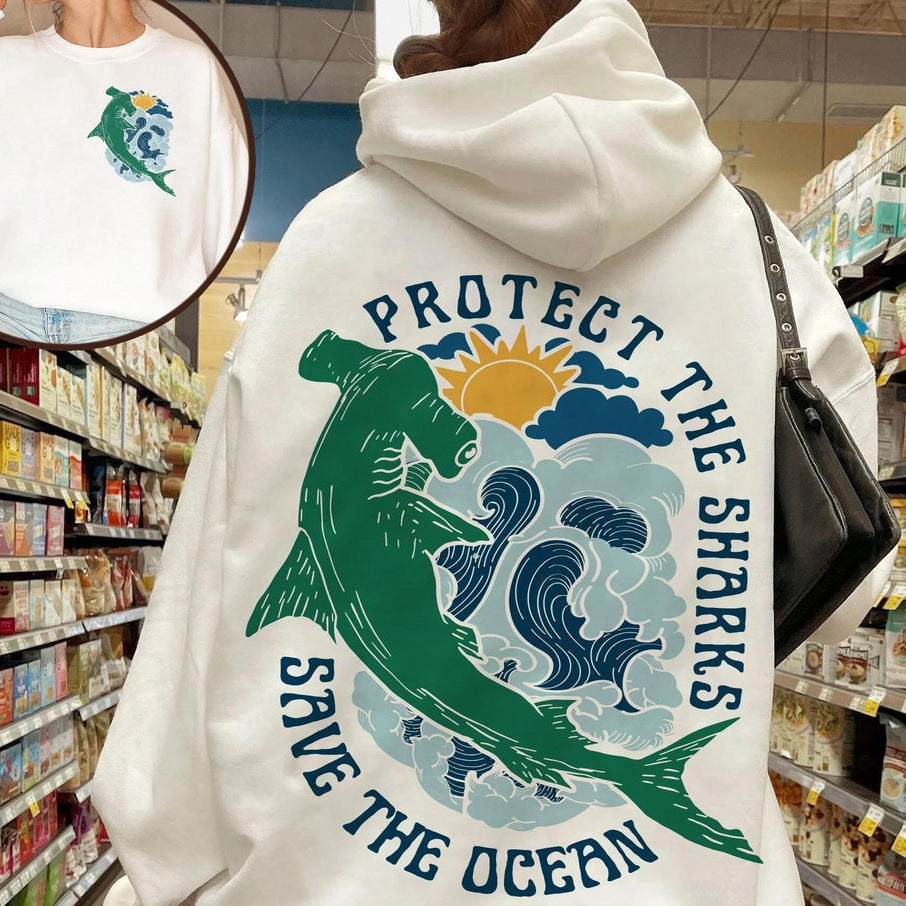 Protect The Sharks shirt, Shark Hoodie, Shark Sweatshirt, Vsco Hoodie, Surfing Hoodie, Respect The Locals Hoodie, Shark Lover Gift