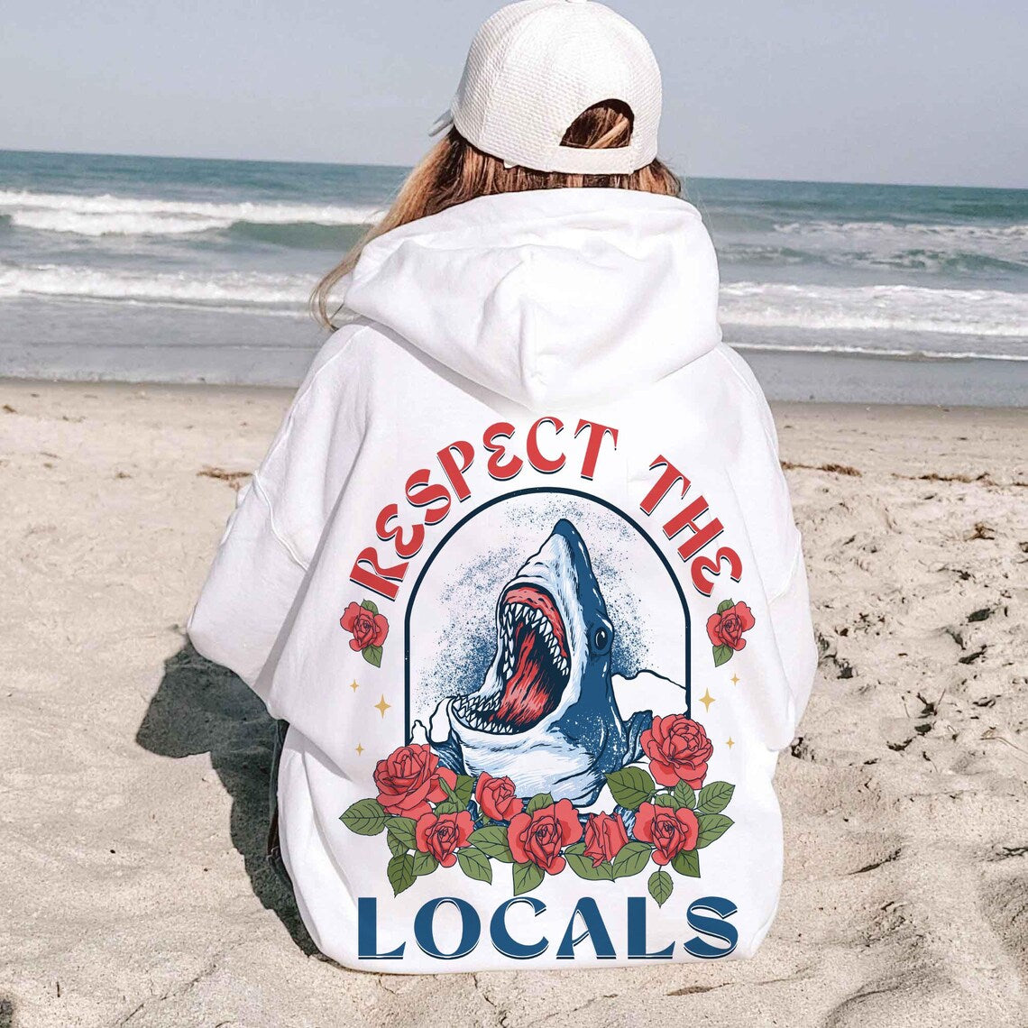 Respect the Locals Hoodie, Shirt Surfing, Shirt Save the Shark, Save the Shark Sweatshirt, Shark Tshirt, Aesthetic Hoodie, Vsco Hoodie