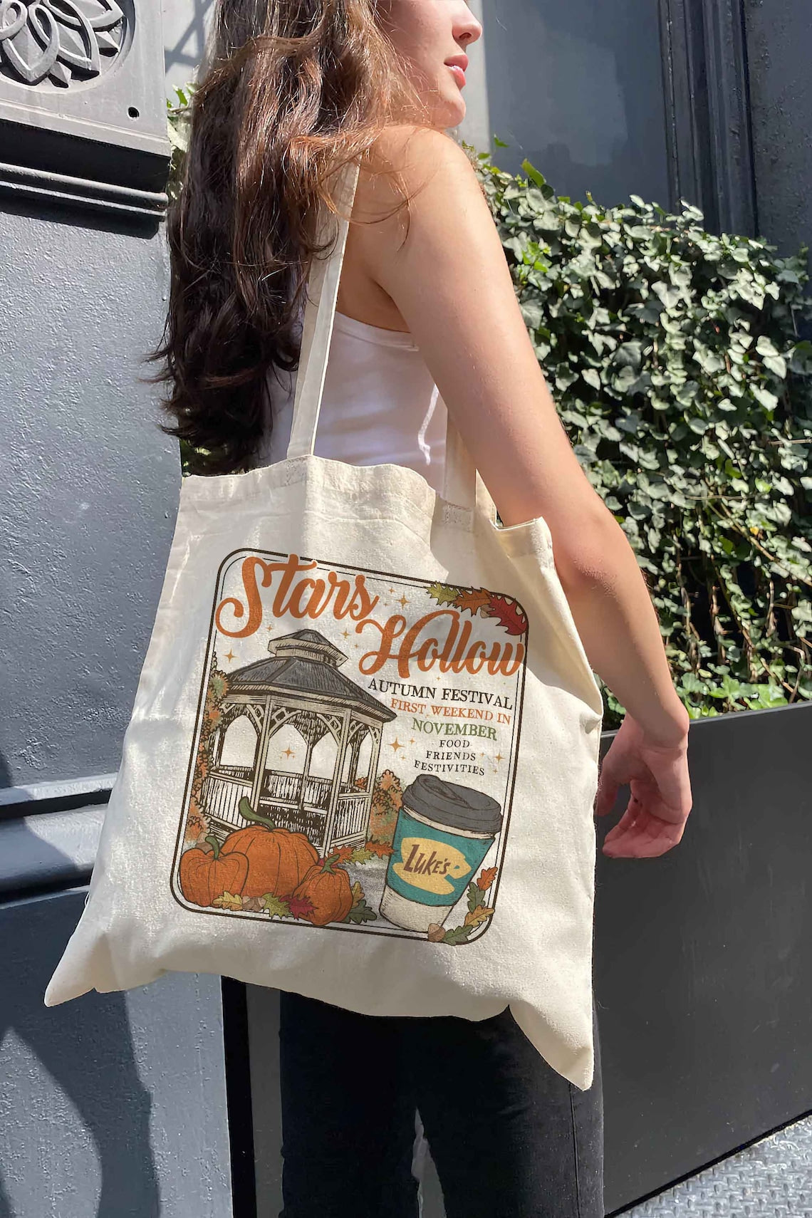 Stars Hollow Tote Bag, Gilmore Girls Tote Bag, Retro Stars Hollow Tote Bag, Gilmore Girls