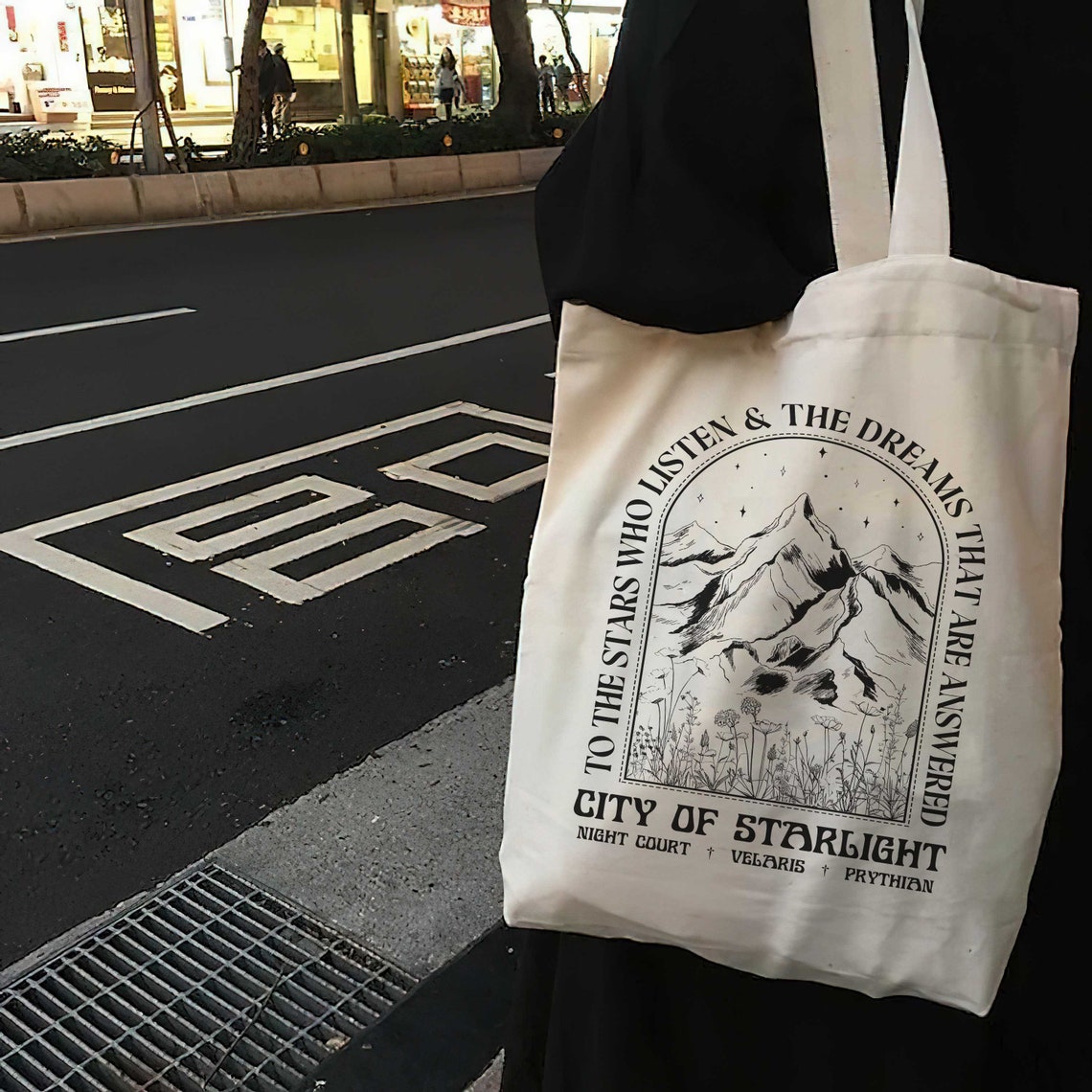 City of Starlight Velaris Tote Bag, ACOTAR Tote Bag, A Court of Thorns and Roses, Crescent City, Rhysand, Bookish Tote Bag, FBAA, ACOTAR
