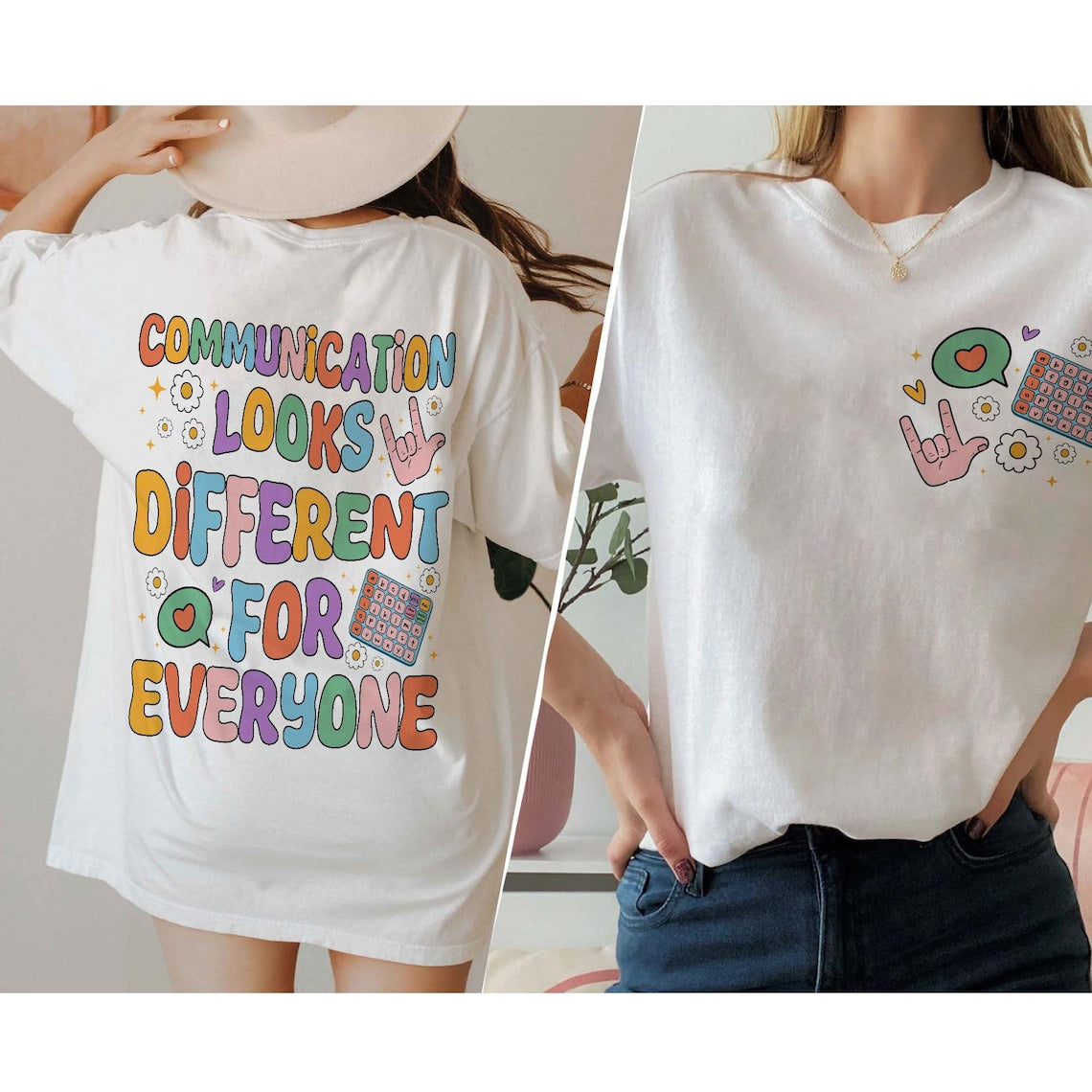 Communication Looks Different for E Veryone Shirt, Pathologist Sweatshirt, Speech Therapy Shirt, Special Education, SLP Shirt, ABA Shirt