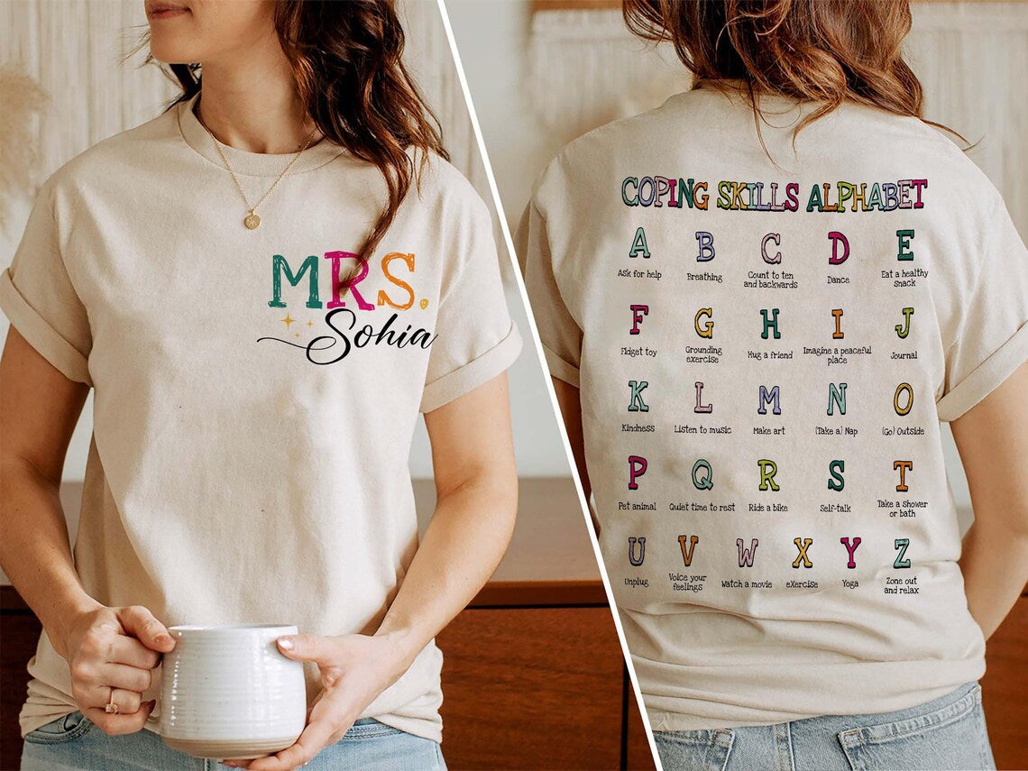 Custom Name Social Work Shirt, RBT Shirt, School Counselor Tee, BCBA Sweatshirt, Sped Teacher Shirt, Coping Skills, Behavior Analyst