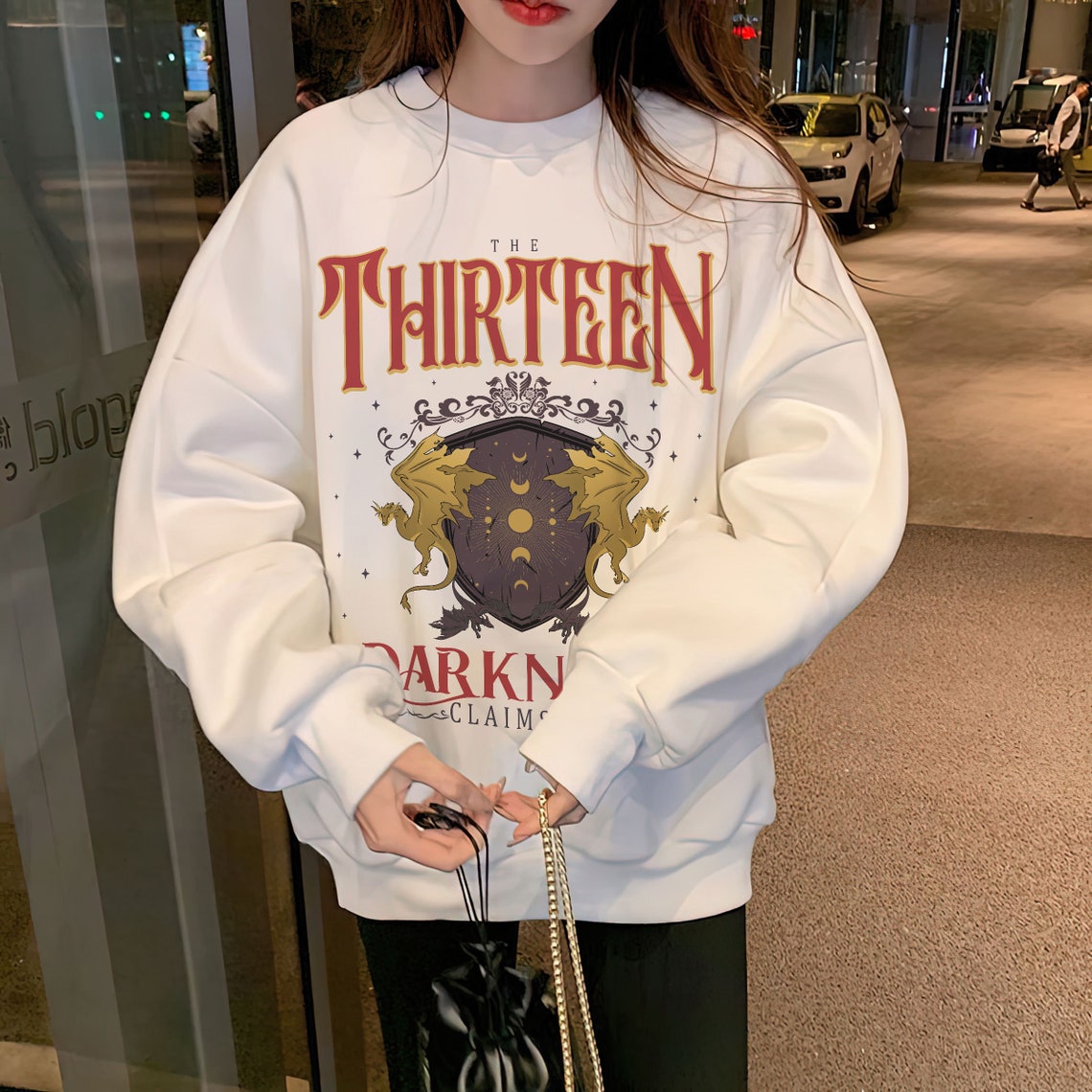 We Are the Thirteen Sweatshirt, From Now Until the Darkness Claims Us, OFFICIALLY LICENSED, Sarah J Maas Sjm Throne of Glass Tee Tog Manon