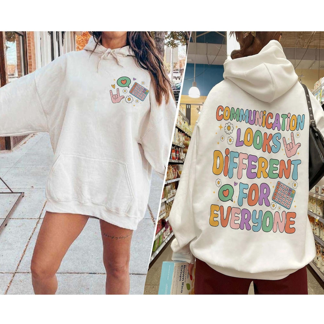 Communication Looks Different for E Veryone Shirt, Pathologist Sweatshirt, Speech Therapy Shirt, Special Education, SLP Shirt, ABA Shirt