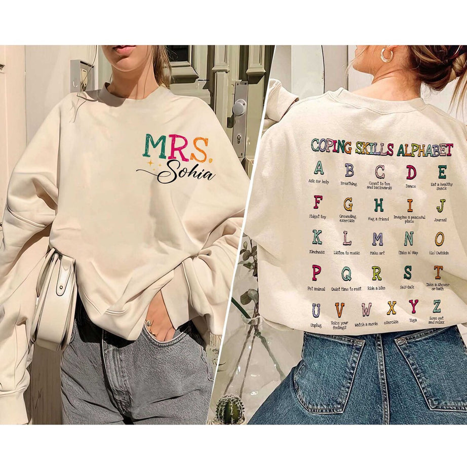 Custom Name Social Work Shirt, RBT Shirt, School Counselor Tee, BCBA Sweatshirt, Sped Teacher Shirt, Coping Skills, Behavior Analyst