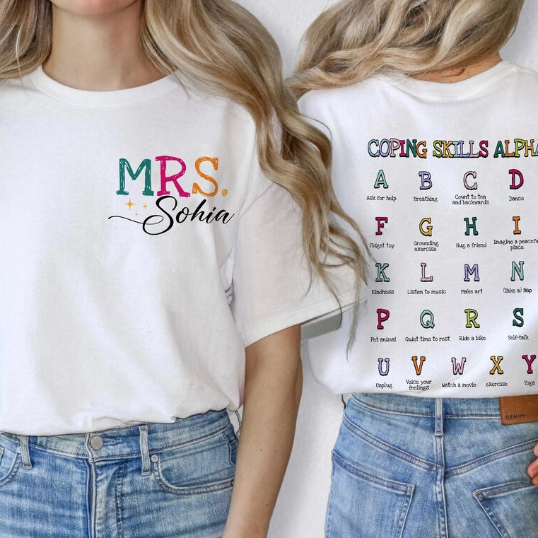 Custom Name Social Work Shirt, RBT Shirt, School Counselor Tee, BCBA Sweatshirt, Sped Teacher Shirt, Coping Skills, Behavior Analyst