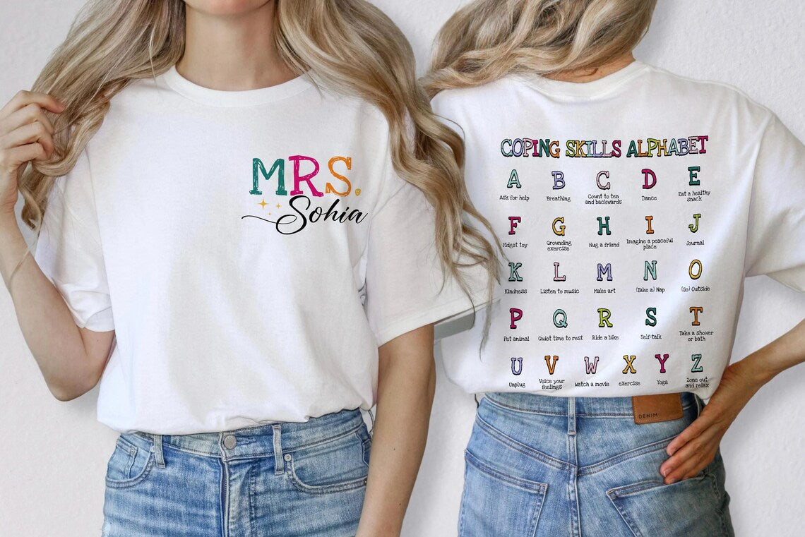 Custom Name Social Work Shirt, RBT Shirt, School Counselor Tee, BCBA Sweatshirt, Sped Teacher Shirt, Coping Skills, Behavior Analyst