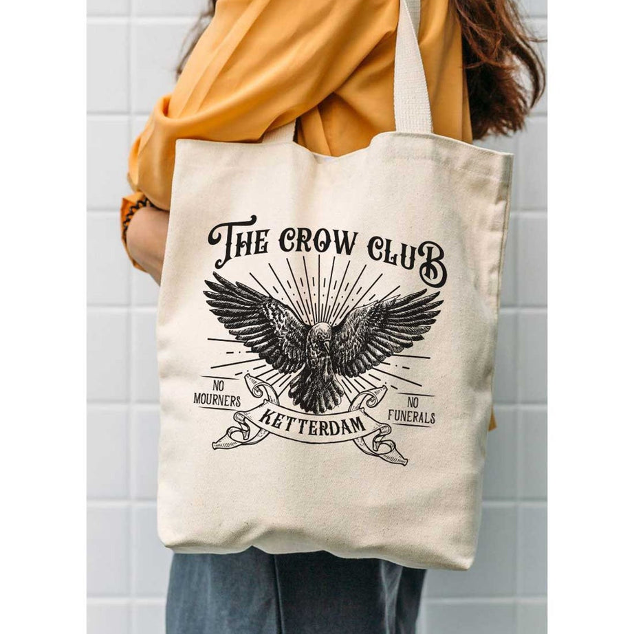 Six of Crows Tote Bag, Ketterdam Crow Club, Kaz Brekker, Inej Tote Bag, No Mourners No Funerals, Nina Jesper Matthias, Six of Crows