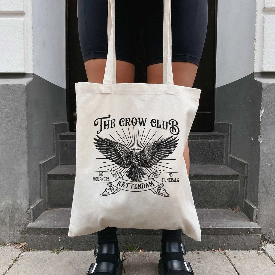 Six of Crows Tote Bag, Ketterdam Crow Club, Kaz Brekker, Inej Tote Bag, No Mourners No Funerals, Nina Jesper Matthias, Six of Crows
