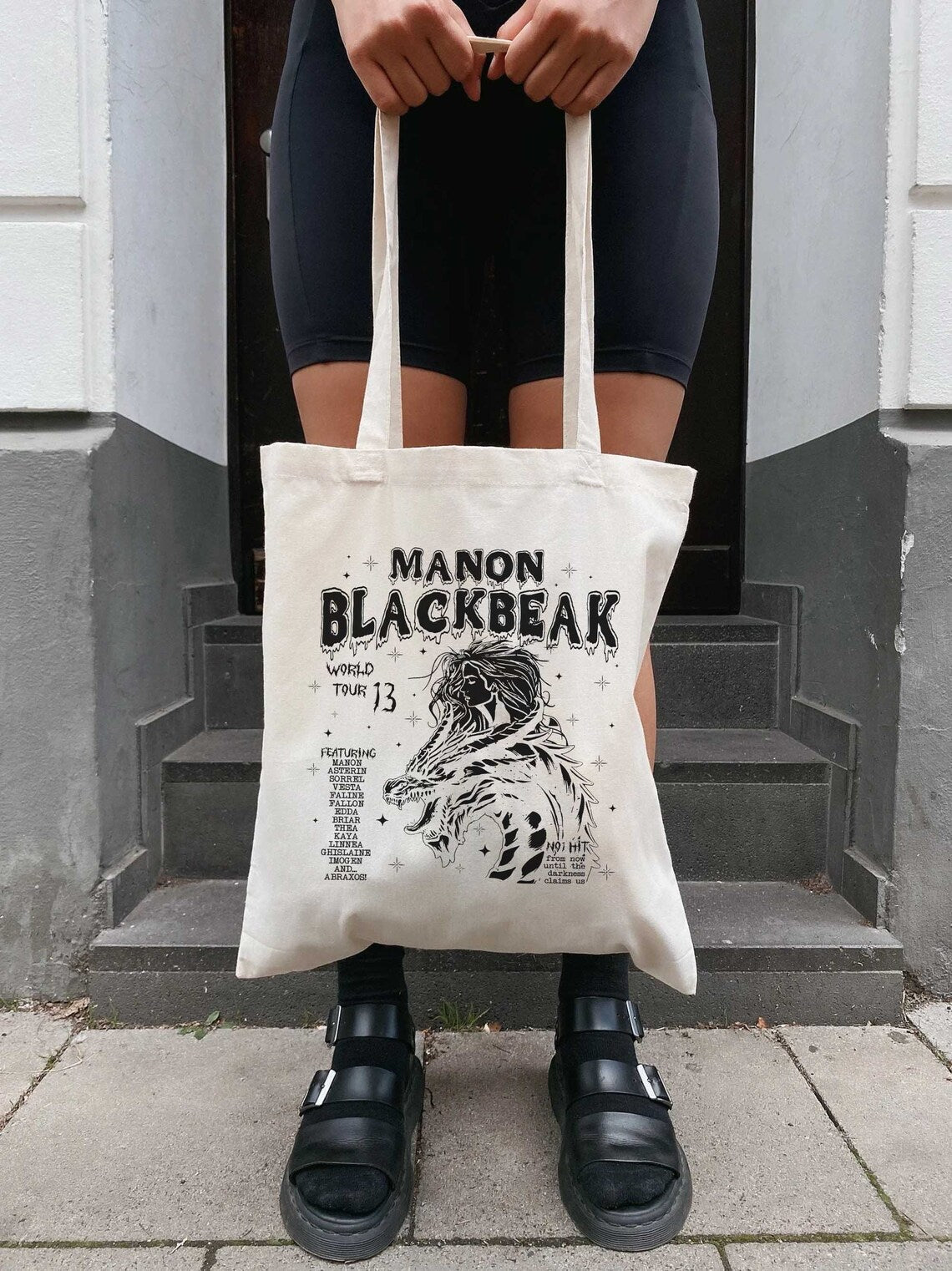 Manon Blackbeak, Throne of Glass Tote Bag, Sarah J Maas Merch, Throne of Glass Merch, Acotar Tote Bag, Bookish, Crescent City, Licensed Sjm