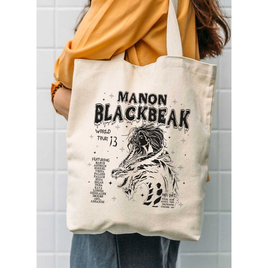 Manon Blackbeak, Throne of Glass Tote Bag, Sarah J Maas Merch, Throne of Glass Merch, Acotar Tote Bag, Bookish, Crescent City, Licensed Sjm