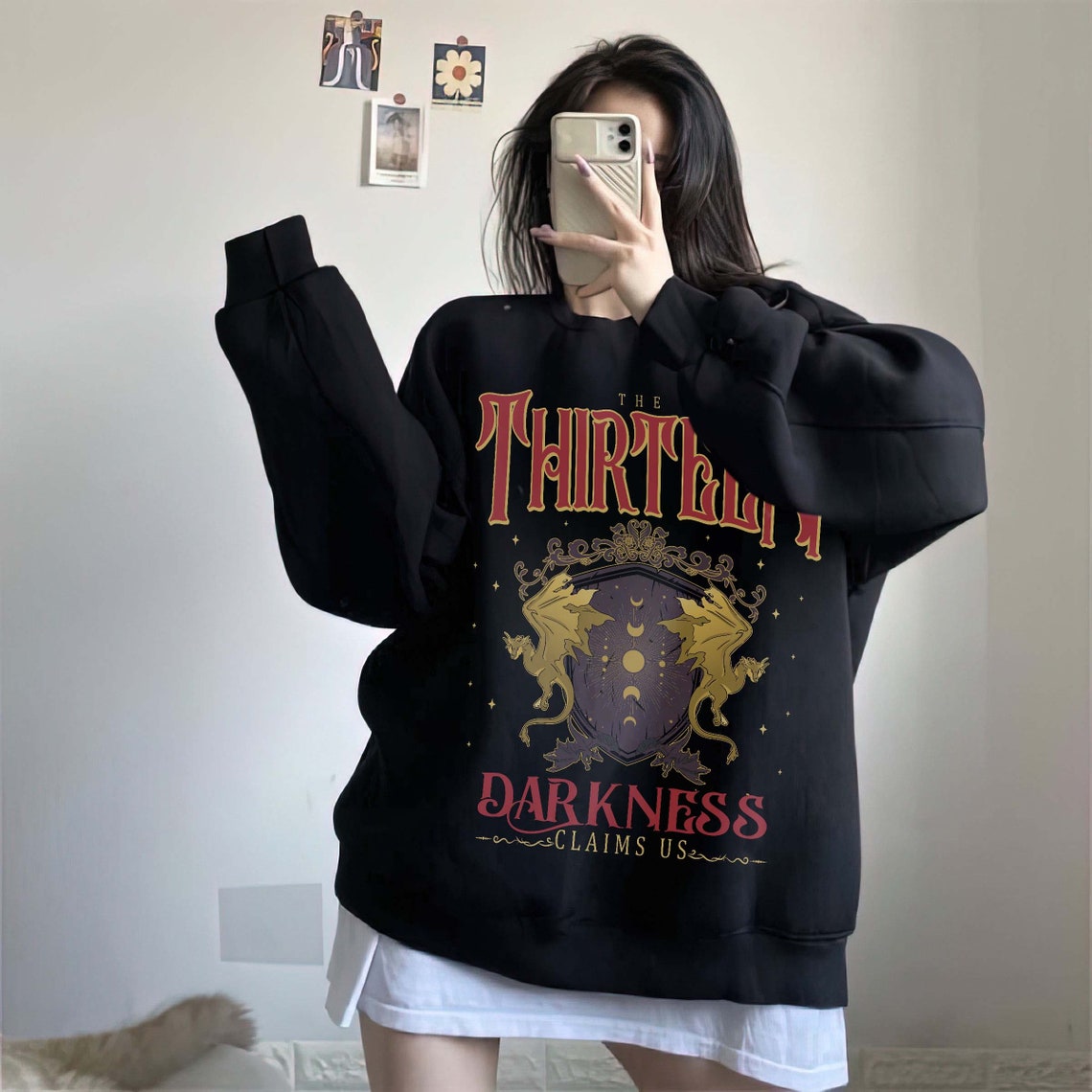 We Are the Thirteen Sweatshirt, From Now Until the Darkness Claims Us, OFFICIALLY LICENSED, Sarah J Maas Sjm Throne of Glass Tee Tog Manon