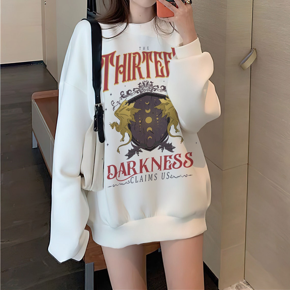 We Are the Thirteen Sweatshirt, From Now Until the Darkness Claims Us, OFFICIALLY LICENSED, Sarah J Maas Sjm Throne of Glass Tee Tog Manon