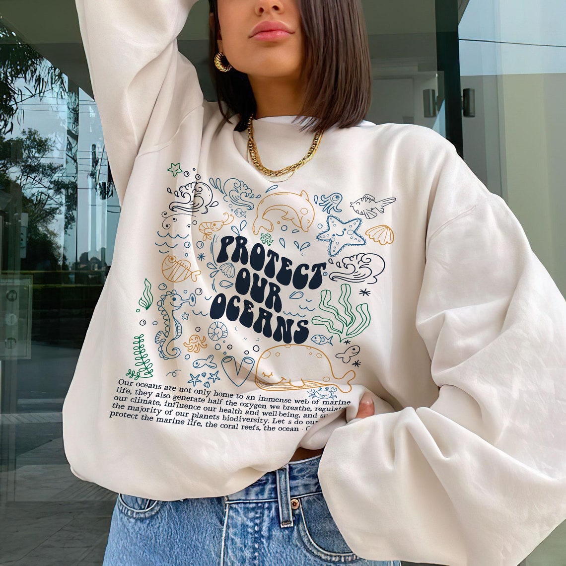 Protect Our Oceans Hoodie, Shark Hoodie, Save the Ocean, Respect the Locals Hoodie, Marine Biologist, Shark Lover Gift, Shark Shirt