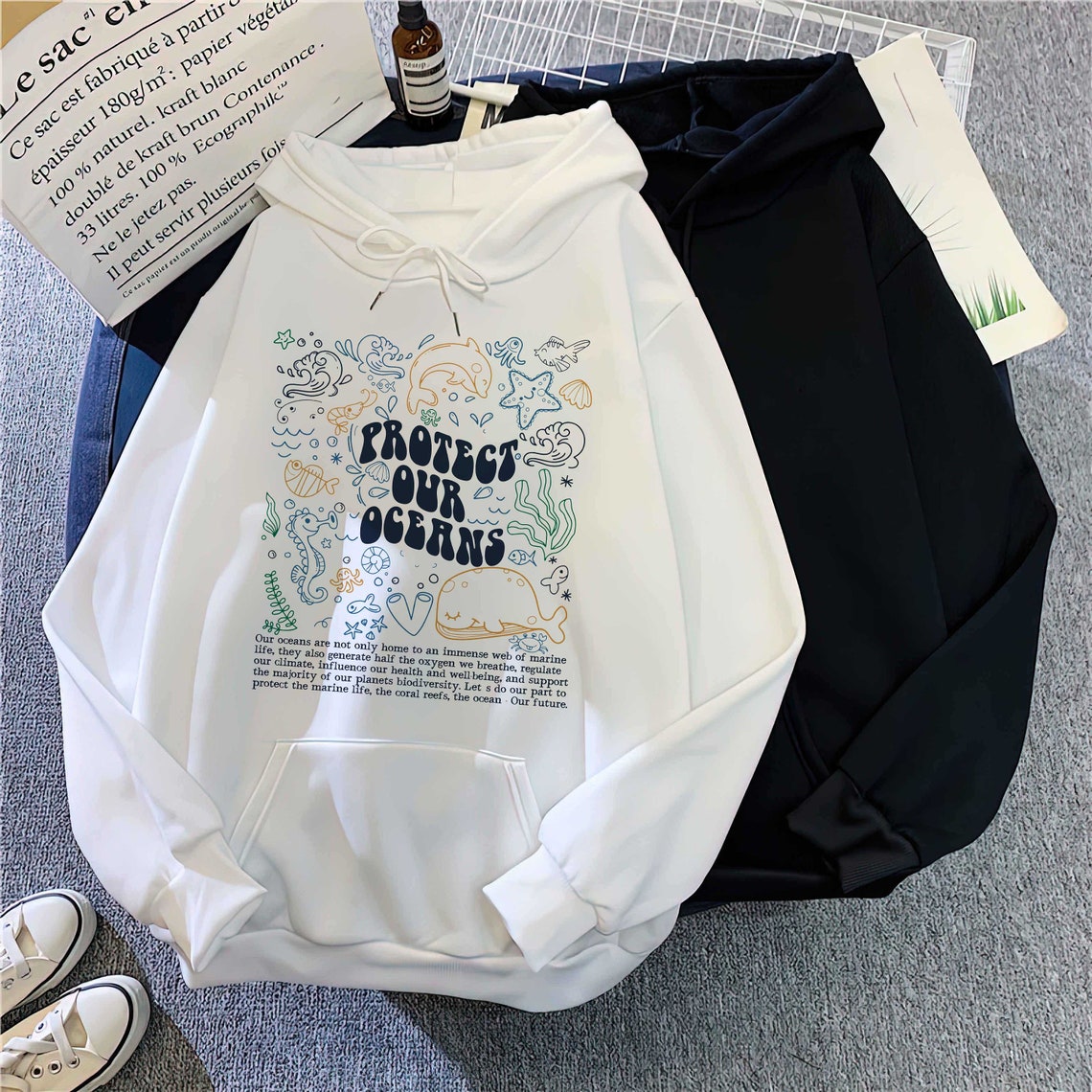 Protect Our Oceans Hoodie, Shark Hoodie, Save the Ocean, Respect the Locals Hoodie, Marine Biologist, Shark Lover Gift, Shark Shirt