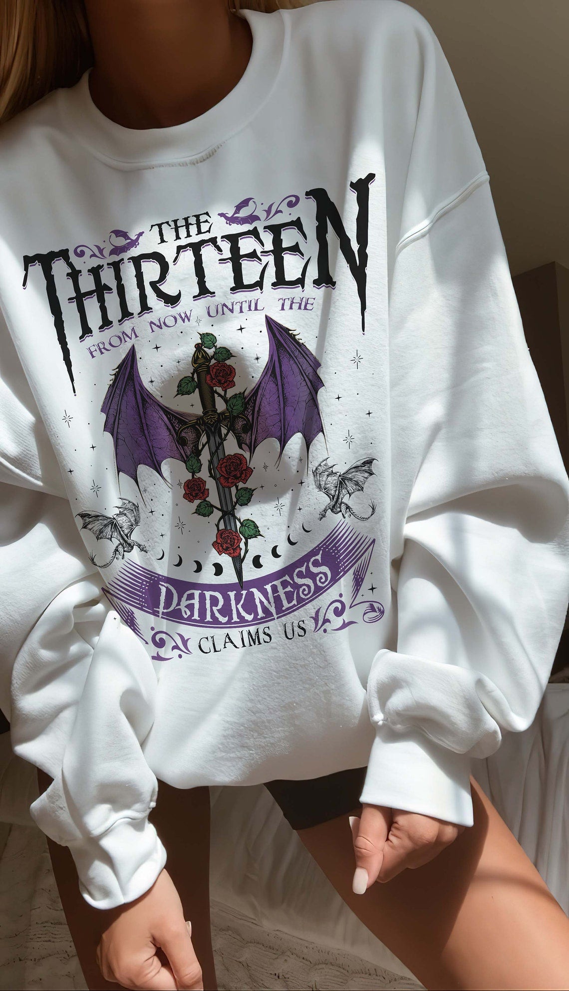 We Are the Thirteen Hoodie, From Now Until the Darkness Claims Us Shirt, Fury Acotar Night Court, Sarah J Maas Sjm Throne of Glass Tog Manon