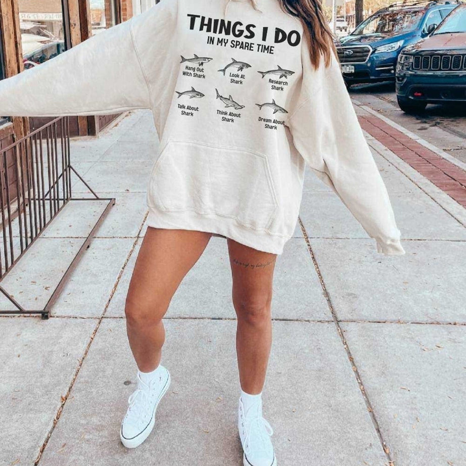 Things I Do in My Spare Time Sweatshirt, Shark Swimming Hoodie, Marine Biology Sweatshirt, Shark Hoodie, Shark Hoodie, Shark Sweatshirt