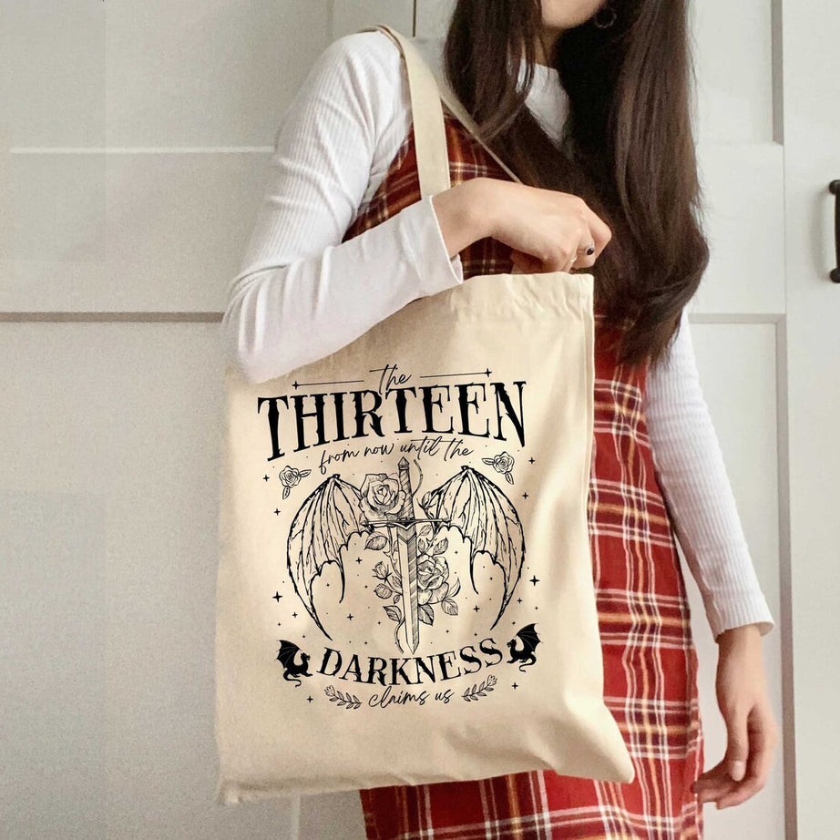 The Thirteen Throne of Glass Tote Bag, Sjm TOG Manon, From Now Until the Darkness Claims Us Tote Bag, We Are the Thirteen, Bookish Gift