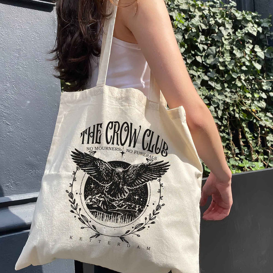 Six of Crows Tote Bag, No Mourners Merch, Ketterdam Crow Club, Kaz Brekker, Inej Tote Bag, Nina Jesper Matthias, No Funerals Quote