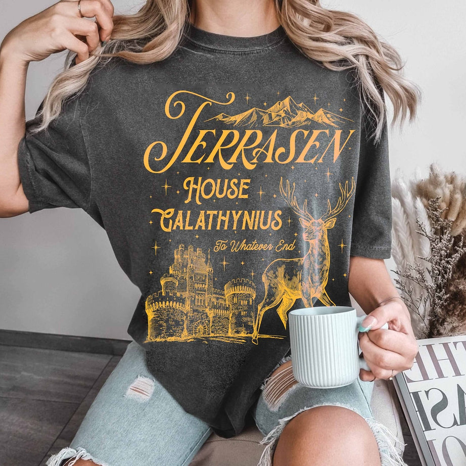 Terrasen Comfort Color Shirt, Aelin Galathynius, Rowan Whitethorn, Dorian Thirteen Manon Blackbeak SJM Merch ACOTAR TOG, Throne of Glass