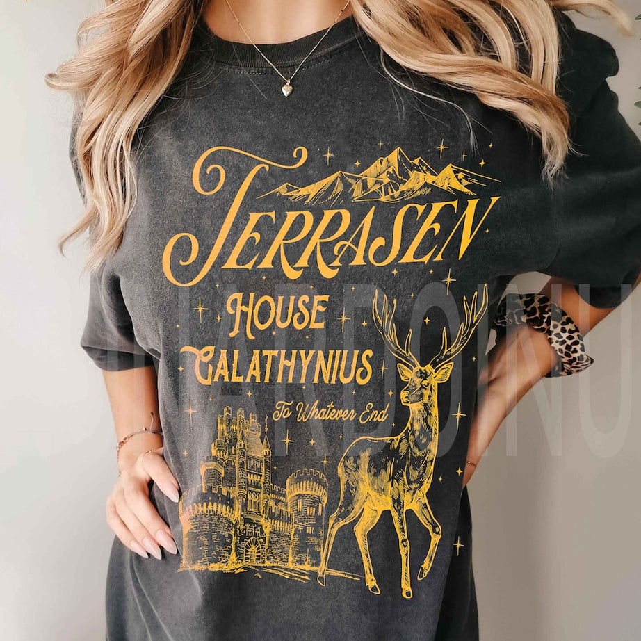 Terrasen Comfort Color Shirt, Aelin Galathynius, Rowan Whitethorn, Dorian Thirteen Manon Blackbeak SJM Merch ACOTAR TOG, Throne of Glass