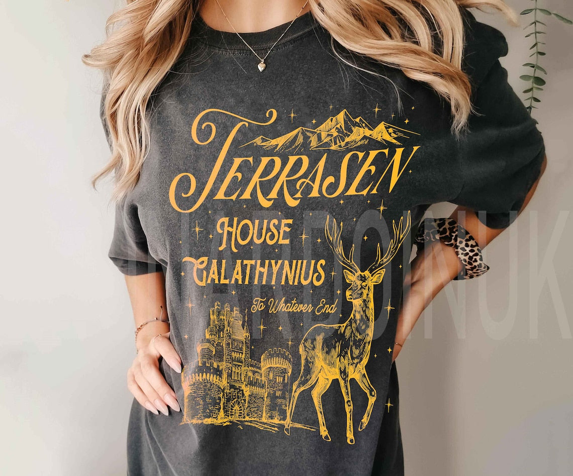 Terrasen Comfort Color Shirt, Aelin Galathynius, Rowan Whitethorn, Dorian Thirteen Manon Blackbeak SJM Merch ACOTAR TOG, Throne of Glass