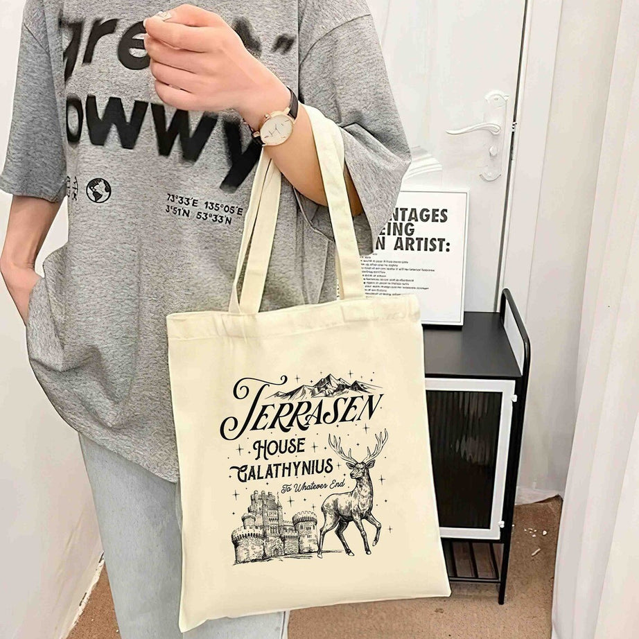Terrasen Tote Bag,aelin Galathynius Bag, Rowan Whitethorn, Dorian Thirteen Manon Blackbeak Licensed SJM Merch ACOTAR TOG, Throne of Glass