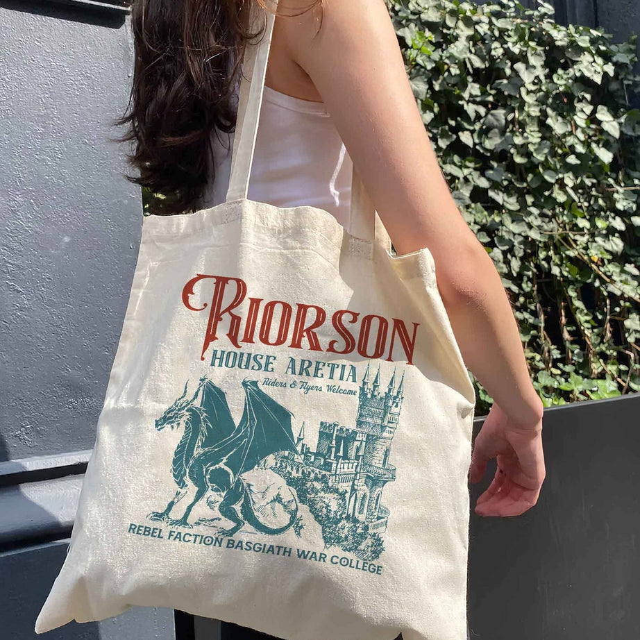 Iron Flame Tote Bag, Riorson House, Xaden Riorson House Tote Bag, Violet Sorrengail Silver One, Dragon Rider Tote Bag, Basgiath War College