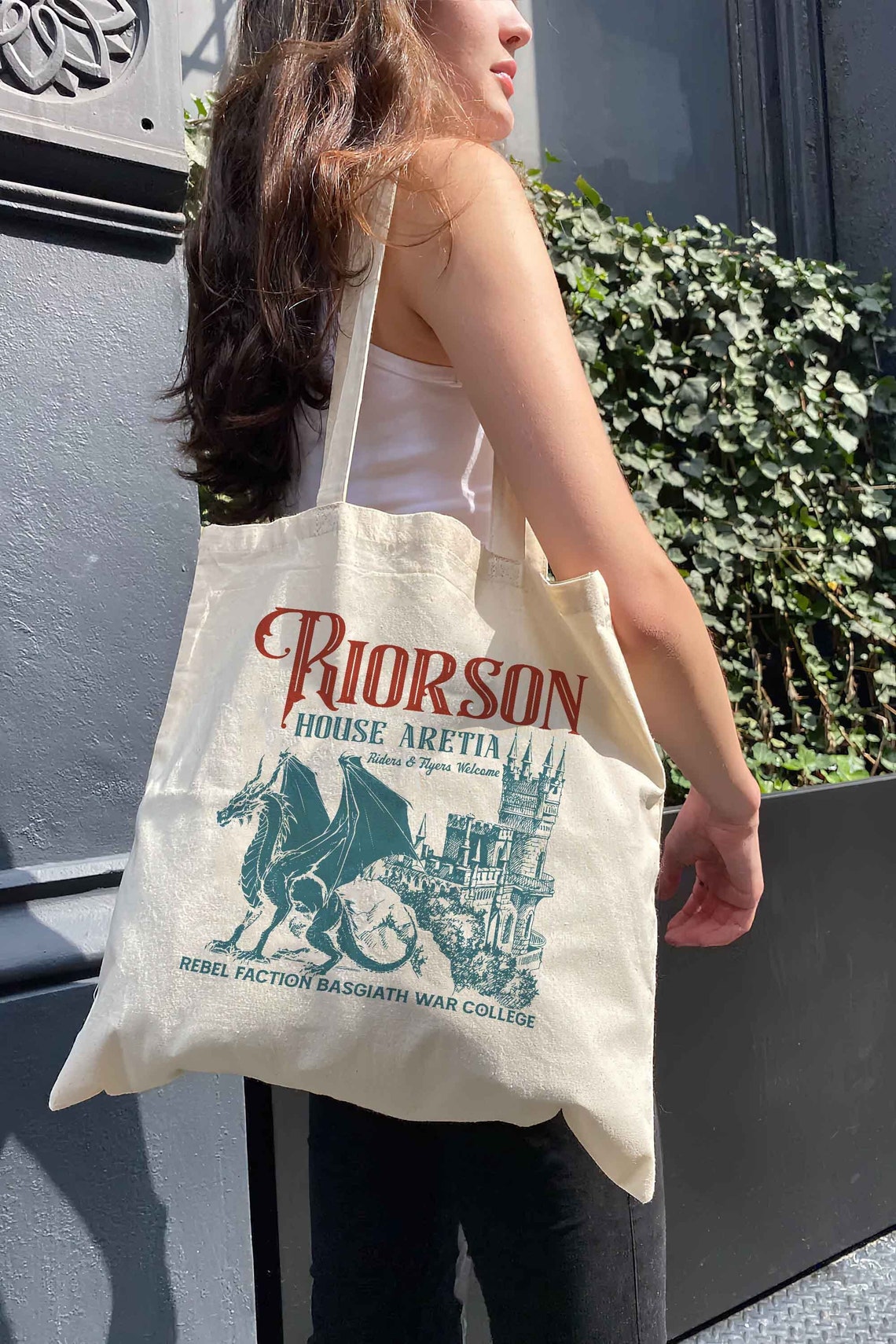 Iron Flame Tote Bag, Riorson House, Xaden Riorson House Tote Bag, Violet Sorrengail Silver One, Dragon Rider Tote Bag, Basgiath War College