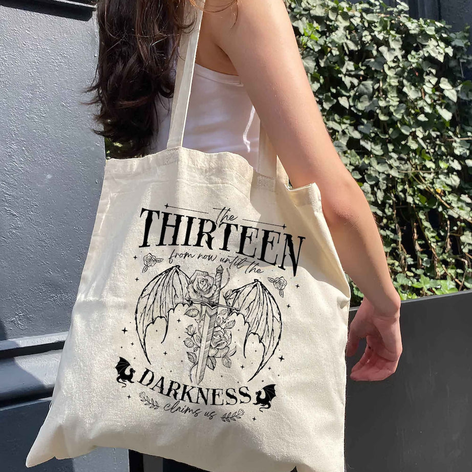 The Thirteen Throne of Glass Tote Bag, Sjm TOG Manon, From Now Until the Darkness Claims Us Tote Bag, We Are the Thirteen, Bookish Gift