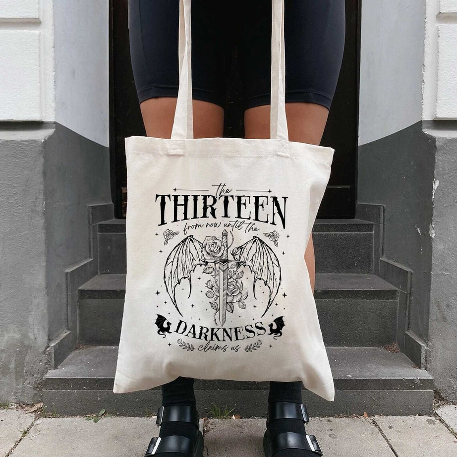 The Thirteen Throne of Glass Tote Bag, Sjm TOG Manon, From Now Until the Darkness Claims Us Tote Bag, We Are the Thirteen, Bookish Gift
