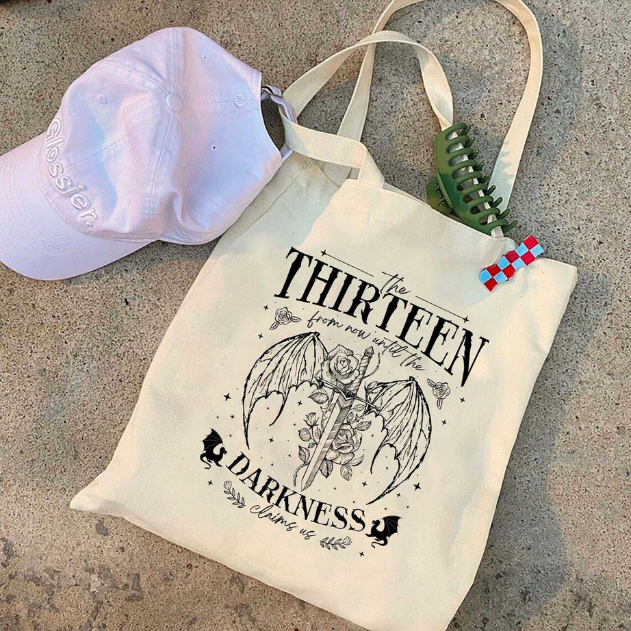 The Thirteen Throne of Glass Tote Bag, Sjm TOG Manon, From Now Until the Darkness Claims Us Tote Bag, We Are the Thirteen, Bookish Gift