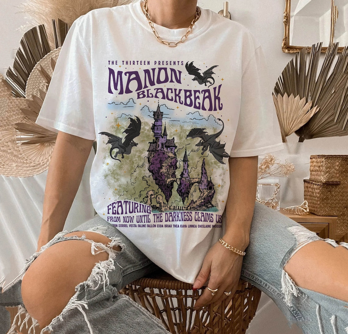 Manon Blackbeak Comfort Color Shirt, Throne of Glass Shirt, Bookish Merch, Acotar Shirt, Crescent City, Rhysand , Sarah J Maas Merch