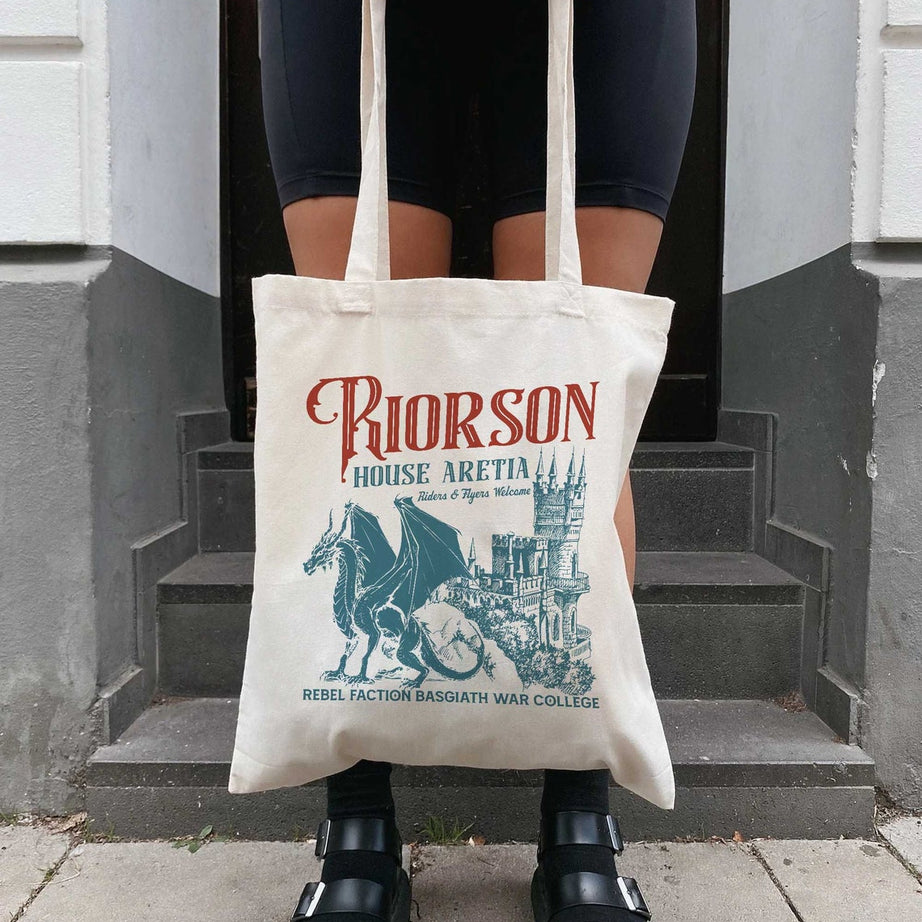 Iron Flame Tote Bag, Riorson House, Xaden Riorson House Tote Bag, Violet Sorrengail Silver One, Dragon Rider Tote Bag, Basgiath War College