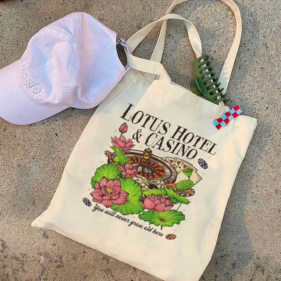 Lotus Hotel & Casino Tote Bag, Percy Jackson and the Olympians Tote Bag, Book Merch Gift for Her, Percy Jackson Tote Bag