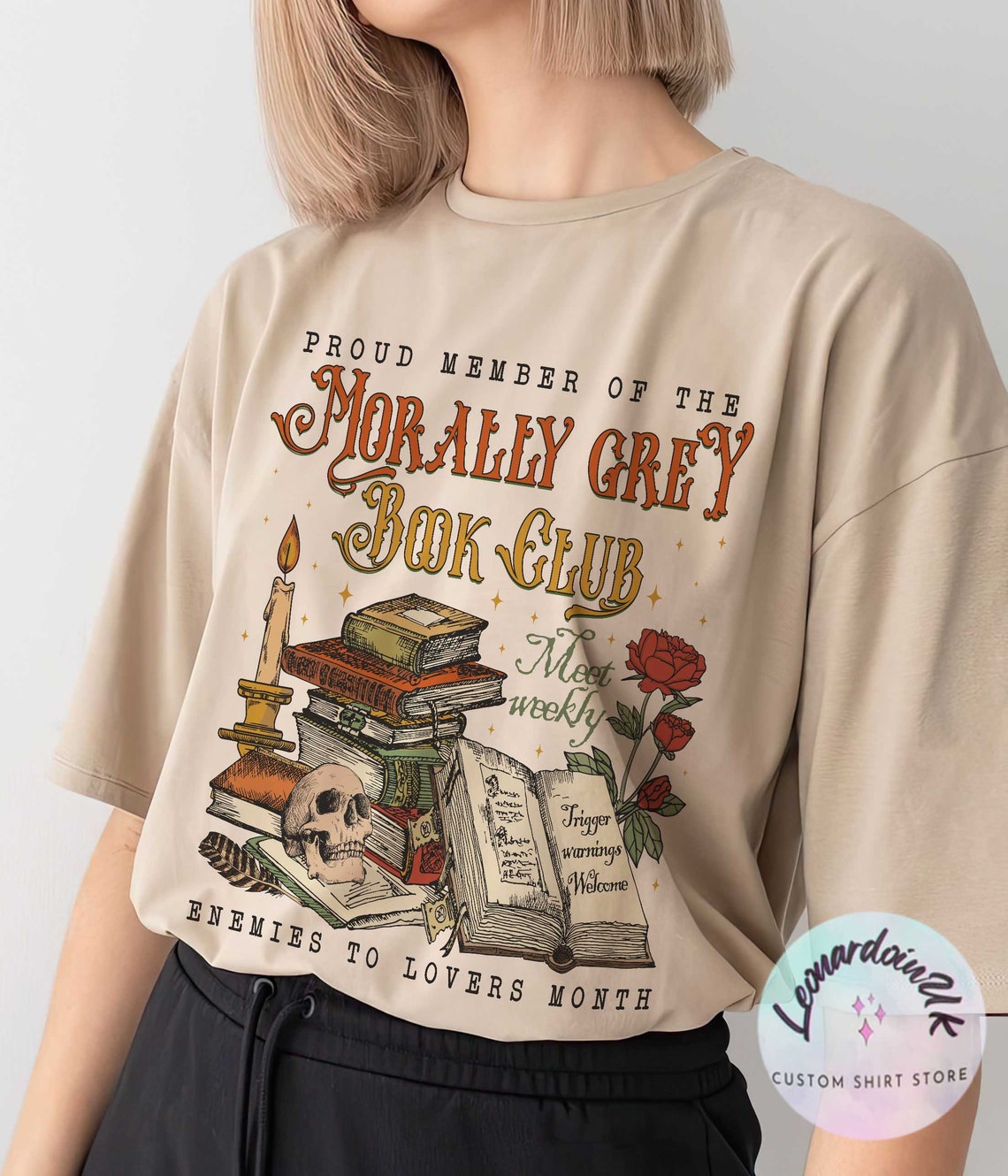Morally Grey Book Club Shirt, Dark Romance Crewneck, Spooky Season Shirt, Bookish Shirt