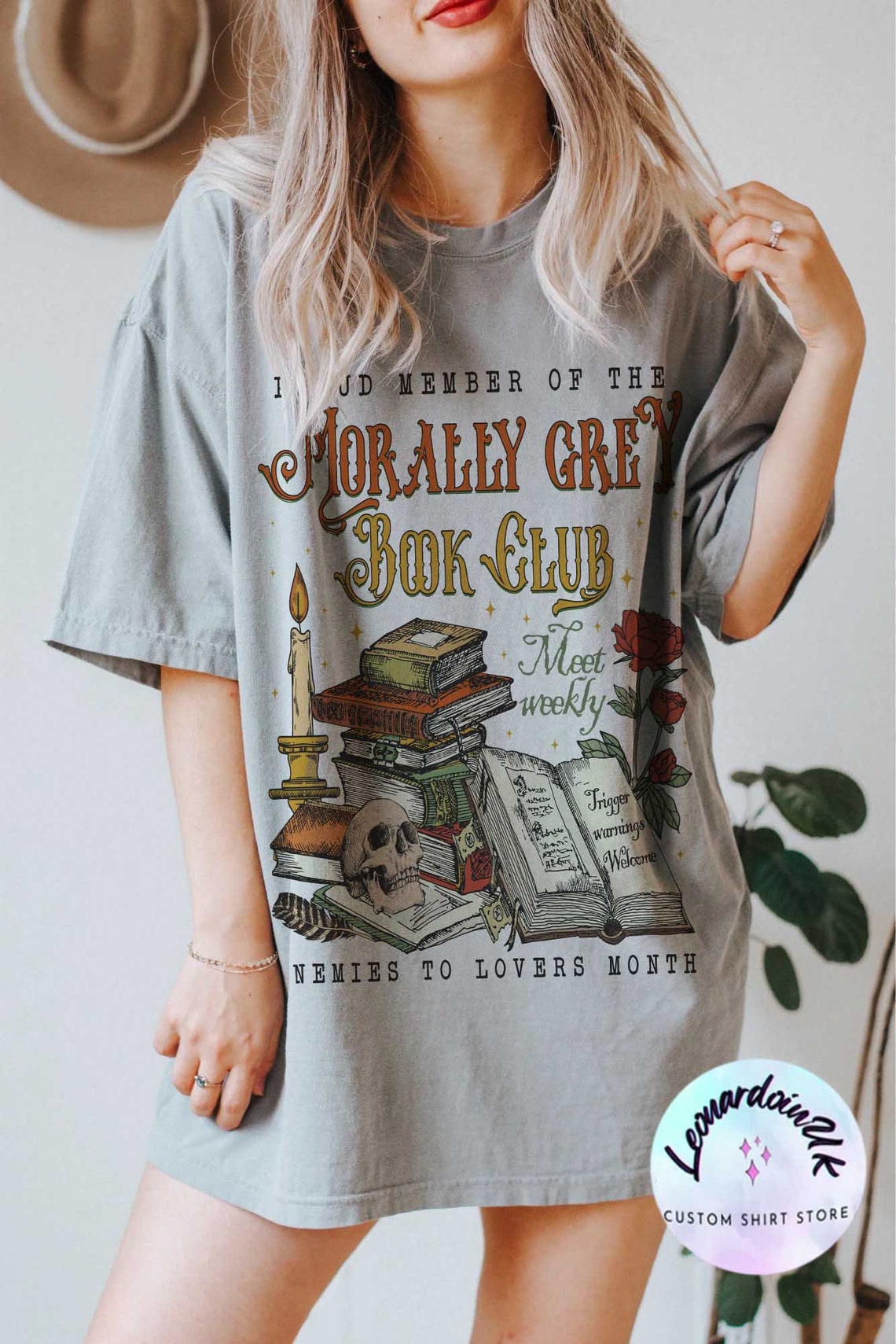 Morally Grey Book Club Shirt, Dark Romance Crewneck, Spooky Season Shirt, Bookish Shirt