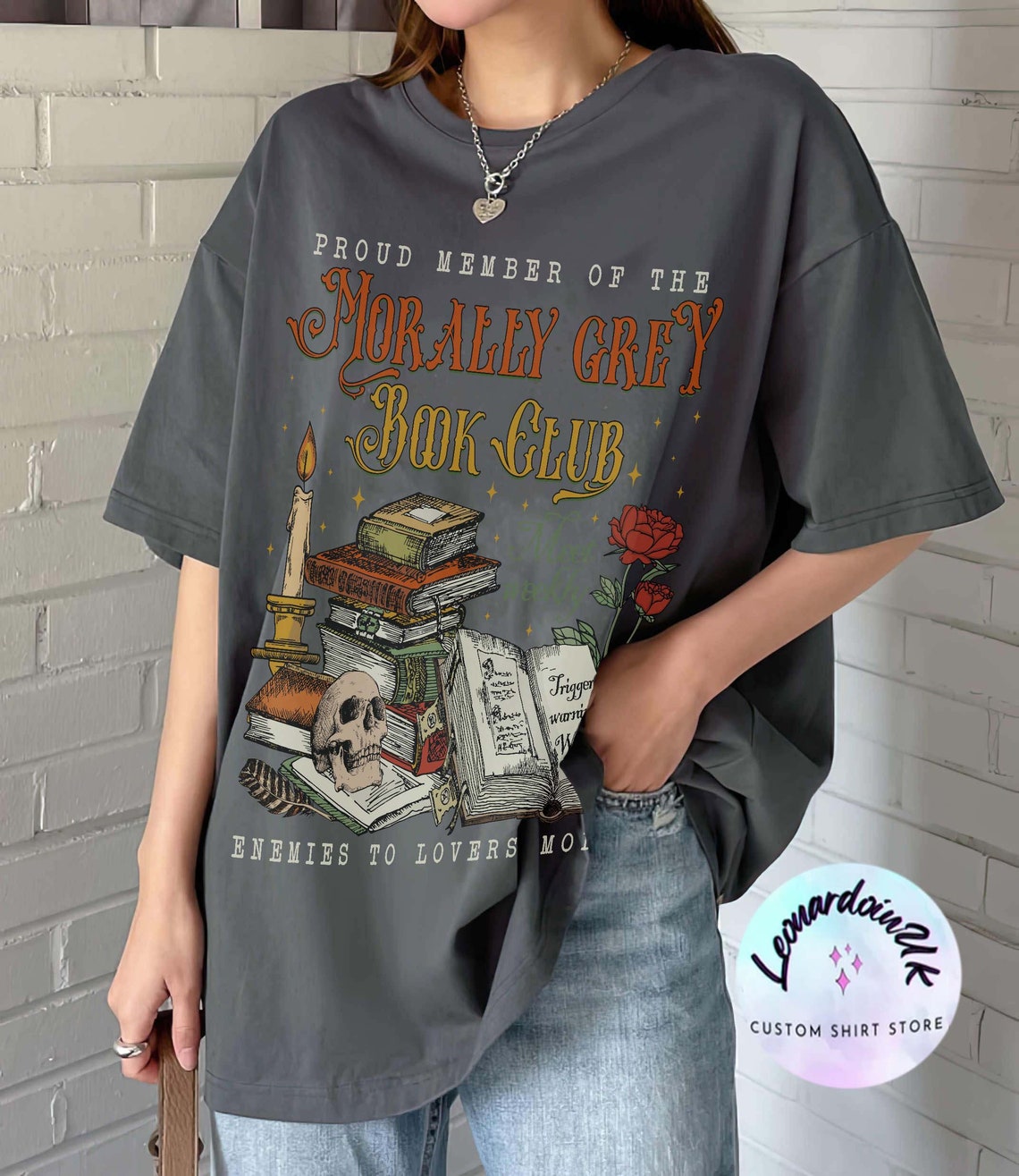 Morally Grey Book Club Shirt, Dark Romance Crewneck, Spooky Season Shirt, Bookish Shirt