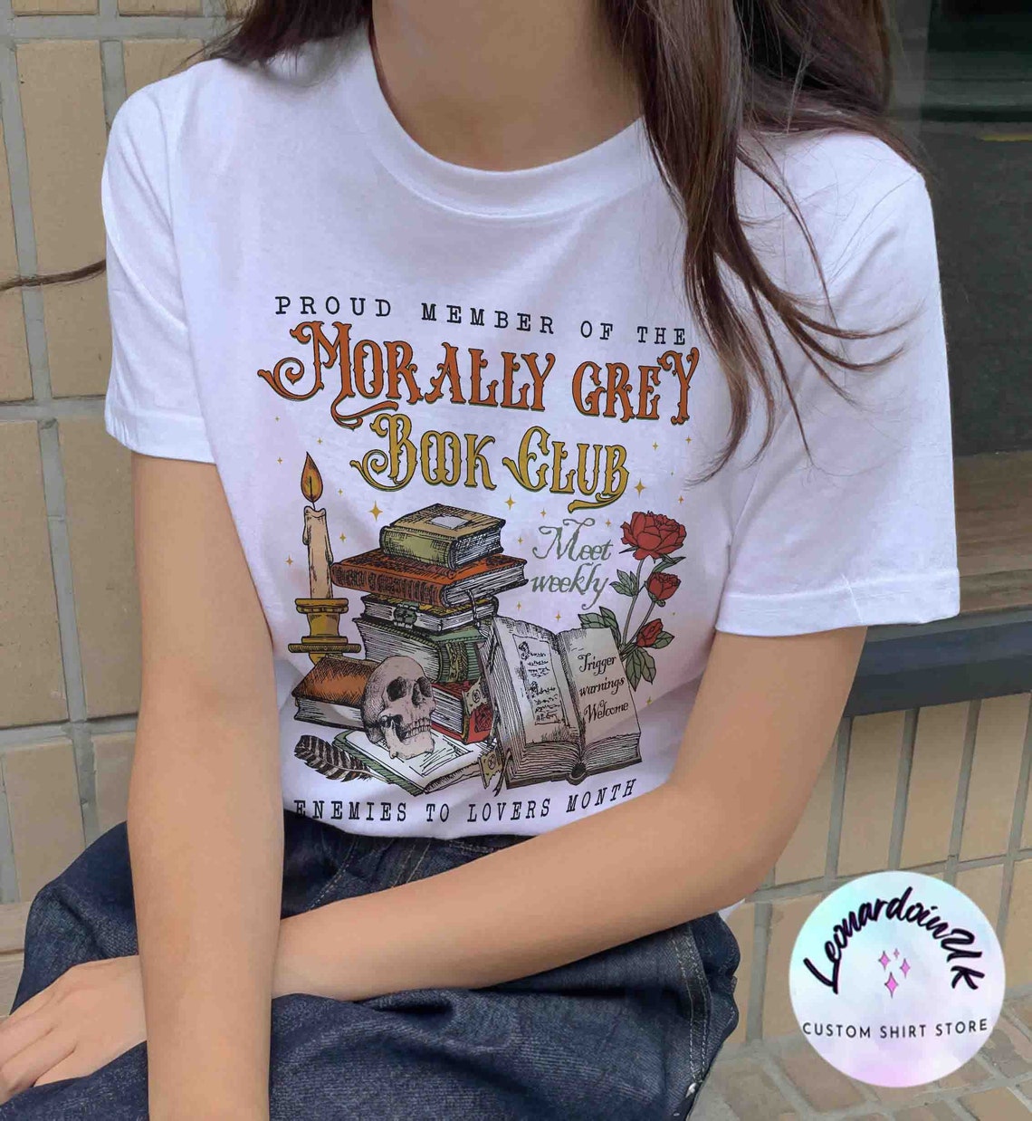 Morally Grey Book Club Shirt, Dark Romance Crewneck, Spooky Season Shirt, Bookish Shirt