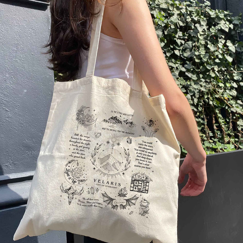 Velaris Tote Bag, ACOTAR Tote Bag, Acotar Merch, Night Court, City of Starlight, Sarah J Mass House of Wind, Prythian, A Court of Thorns