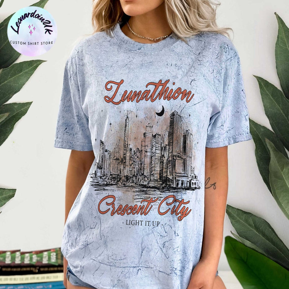 Lunathion Crescent City Comfort COLOR BLAST Shirt, Bryce Tattoo, Bryce Quinlan Merch, House of Earth and Blood, Crescent City Sjm Merch
