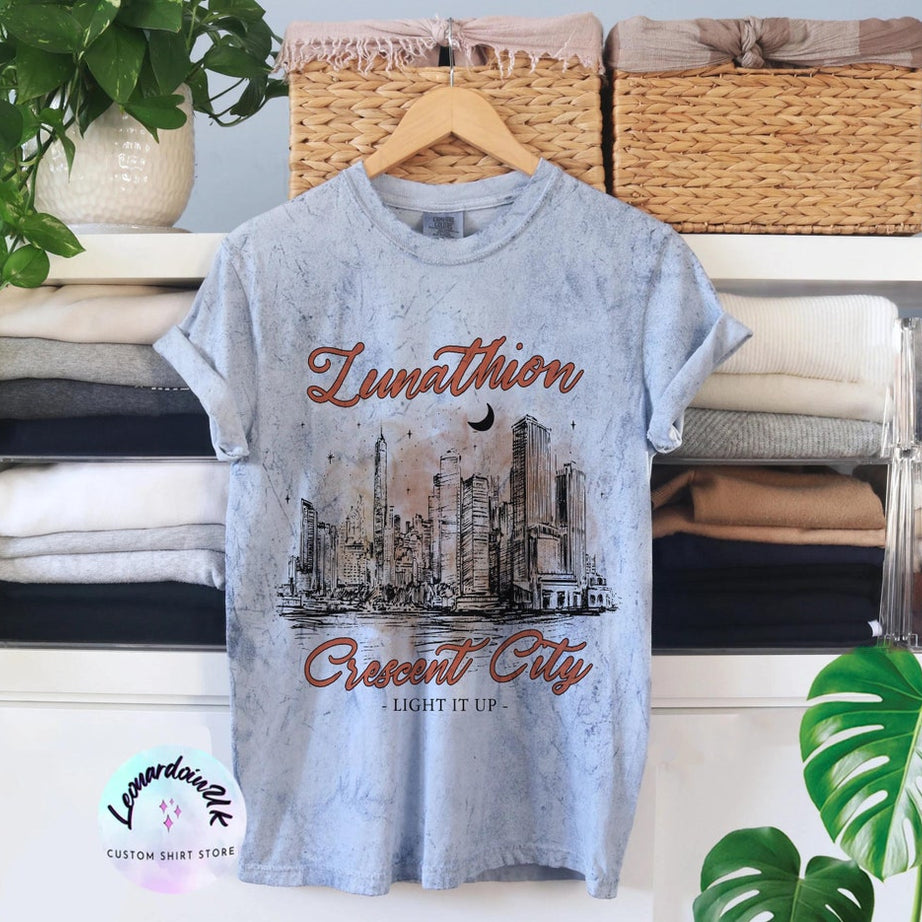 Lunathion Crescent City Comfort COLOR BLAST Shirt, Bryce Tattoo, Bryce Quinlan Merch, House of Earth and Blood, Crescent City Sjm Merch