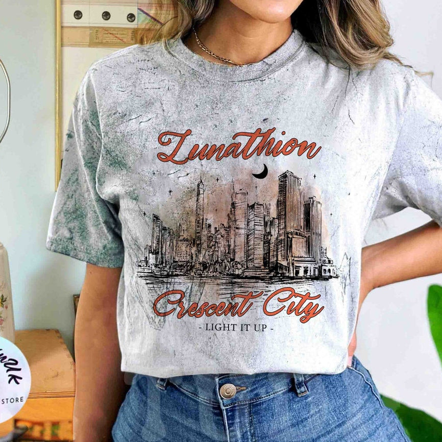 Lunathion Crescent City Comfort COLOR BLAST Shirt, Bryce Tattoo, Bryce Quinlan Merch, House of Earth and Blood, Crescent City Sjm Merch